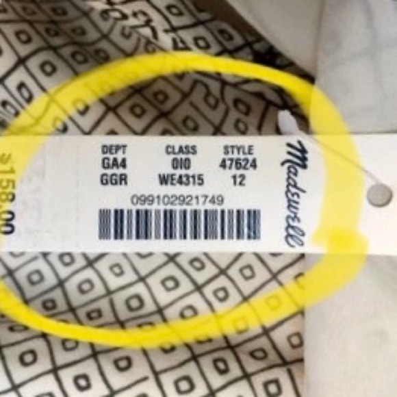 Madewell Silk Mini Dress Cream size 6 - Picture 5 of 5